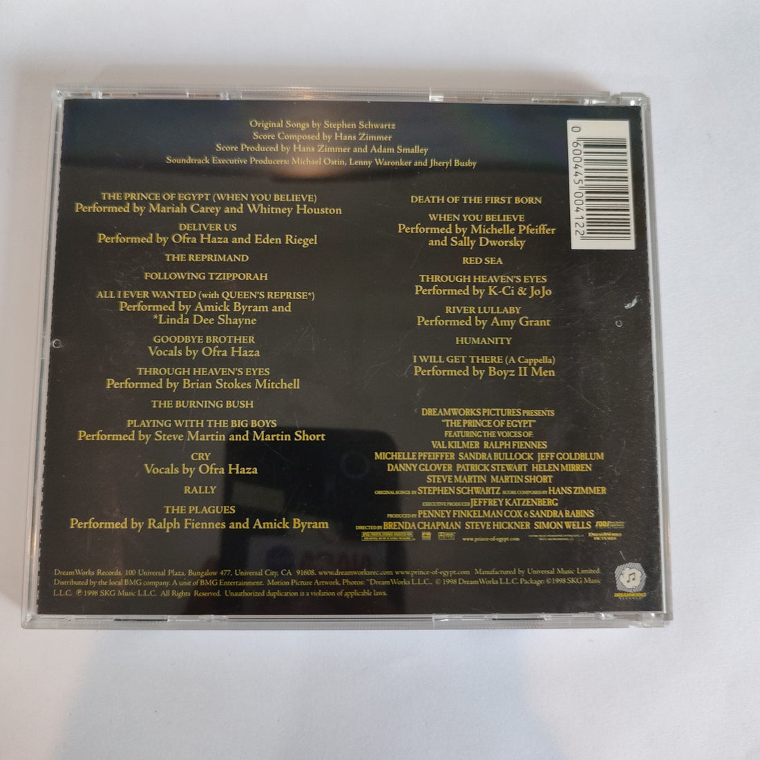 ซีดี Hans Zimmer - The Prince Of Egypt Music From The Original Motion Picture Soundtrack CD VG+