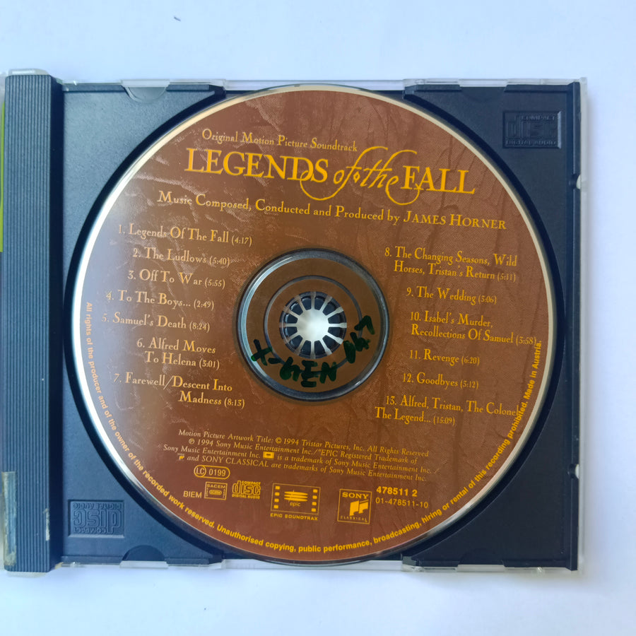 ซีดี James Horner - Legends Of The Fall (Original Motion Picture Soundtrack) (CD) (VG+)