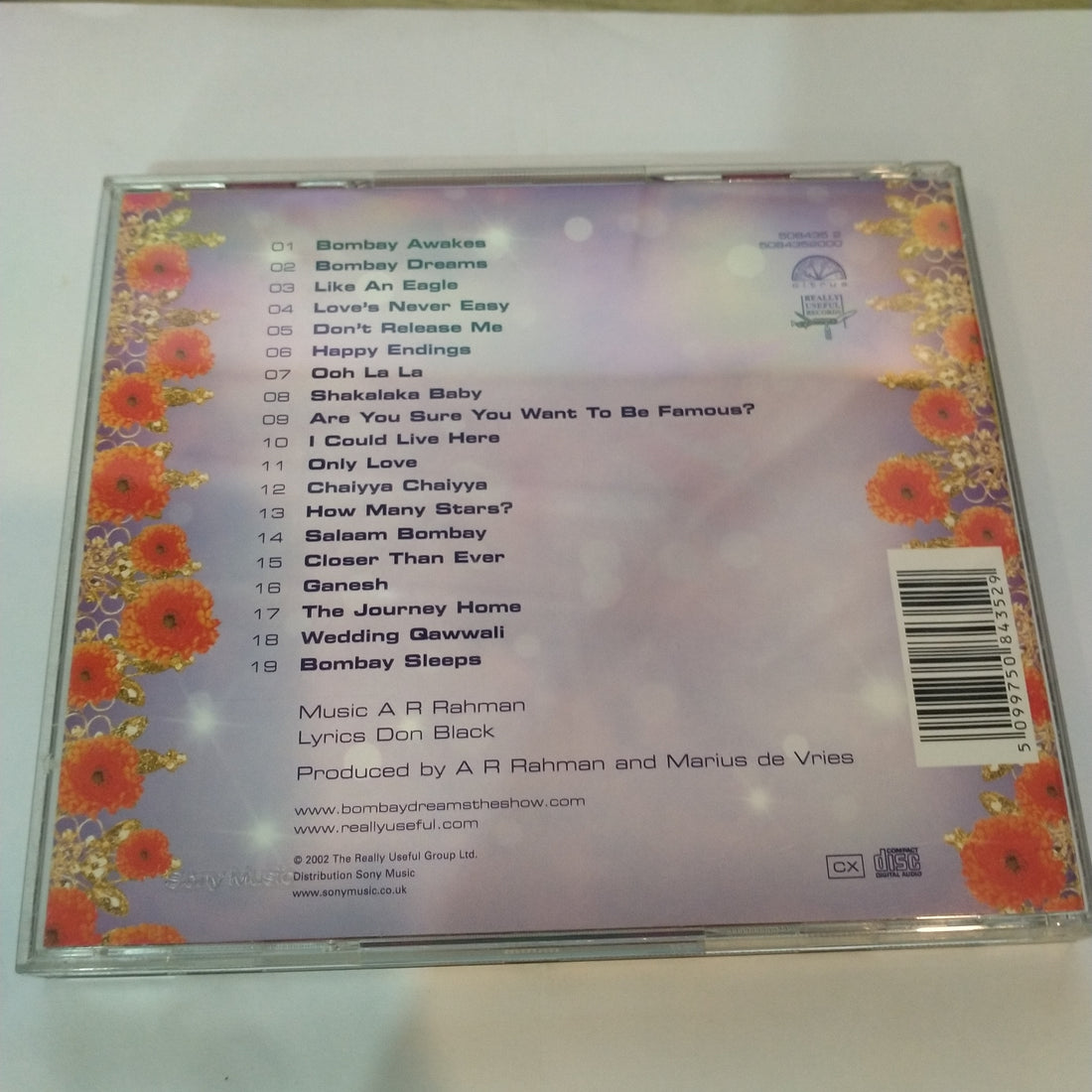 ซีดี Andrew Lloyd Webber Presents A.R. Rahman - Bombay Dreams (CD) (VG+)