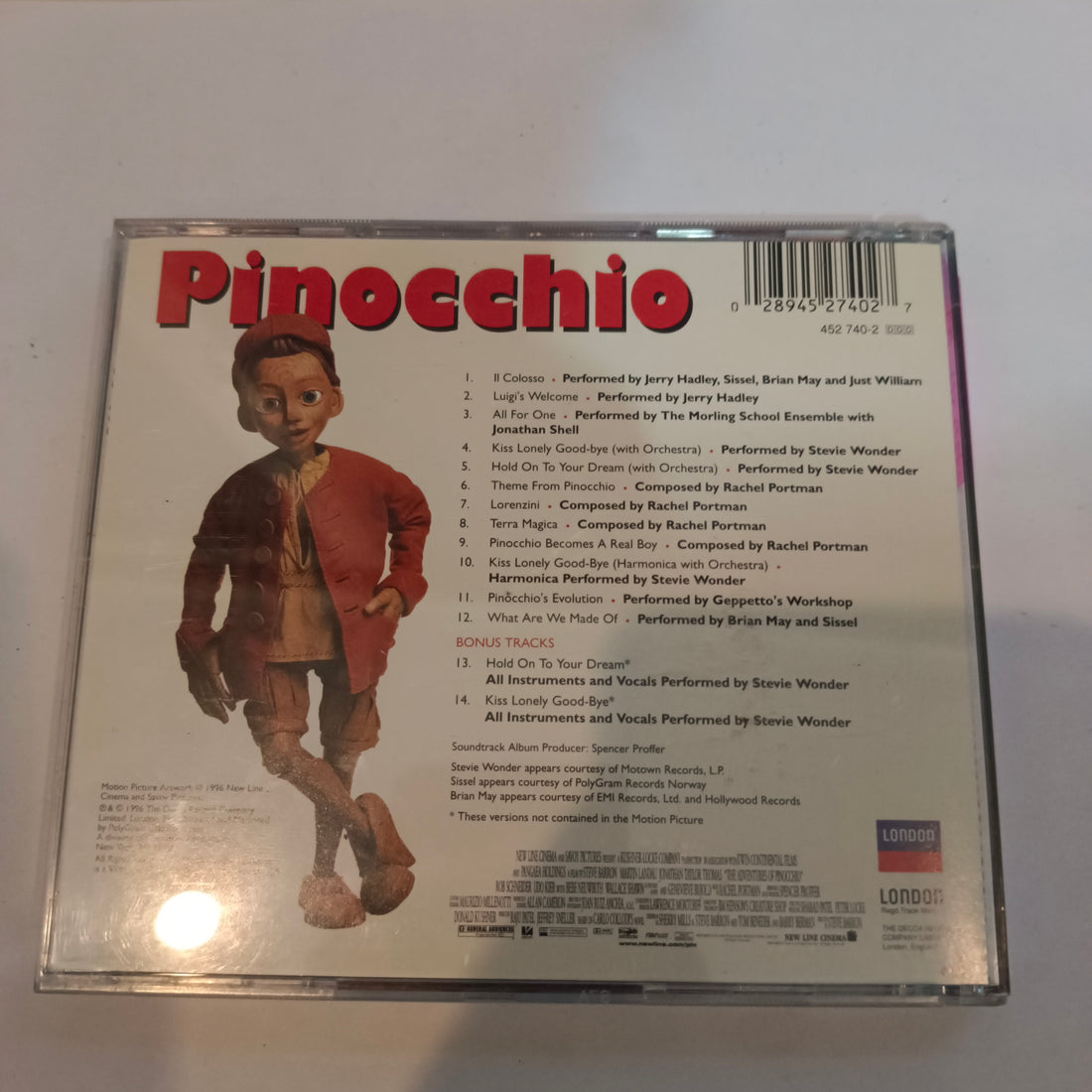 ซีดี Various - Pinocchio - Original Motion Picture Soundtrack (CD) (NM or M-)