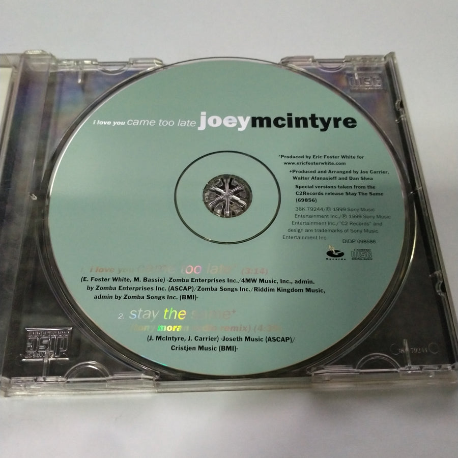 ซีดี Joey McIntyre - I Love You Came Too Late CD G+