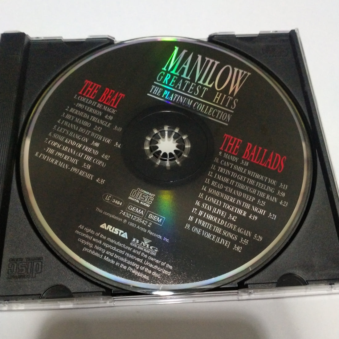 ซีดี Barry Manilow - Greatest Hits - The Platinum Collection (CD) (VG+)