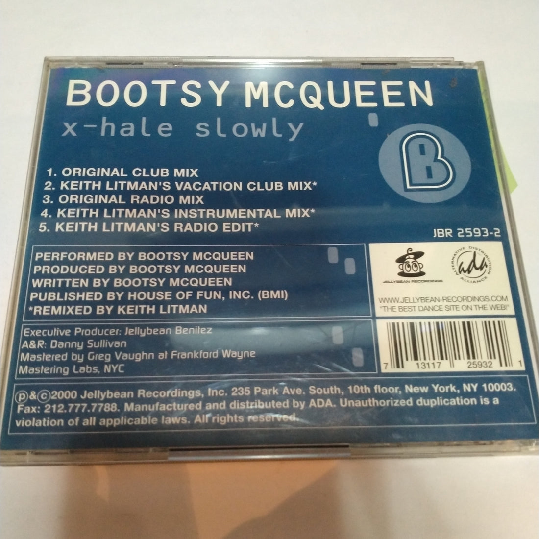 ซีดี Bootsy McQueen - X-hale Slowly CD VG+