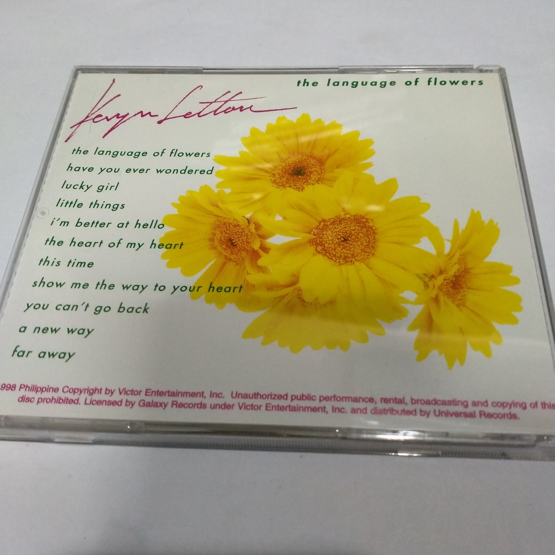 ซีดี Kevyn Lettau - The Language Of Flowers (CD) (VG)