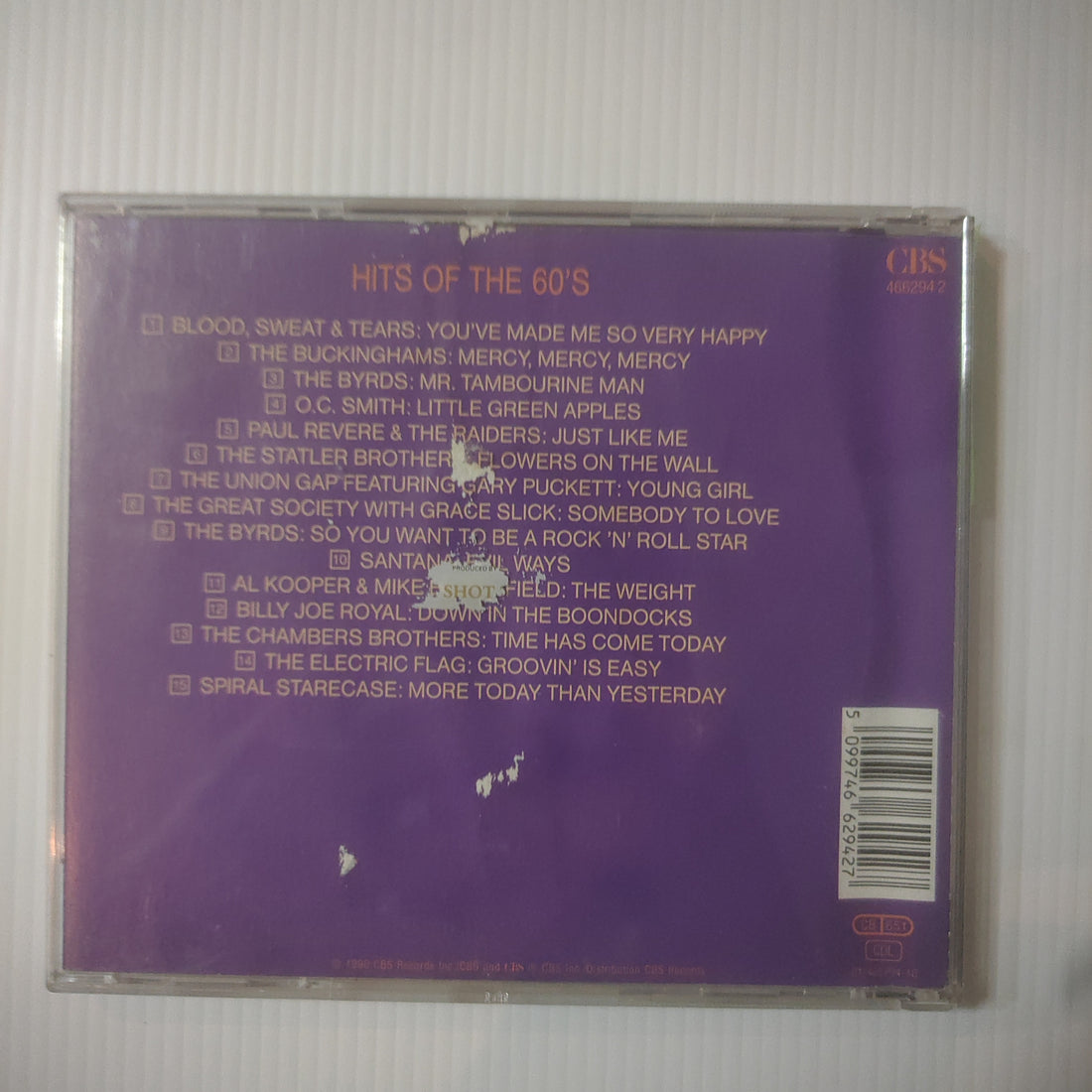 ซีดี Various - Hits Of The 60's (CD) (VG+)