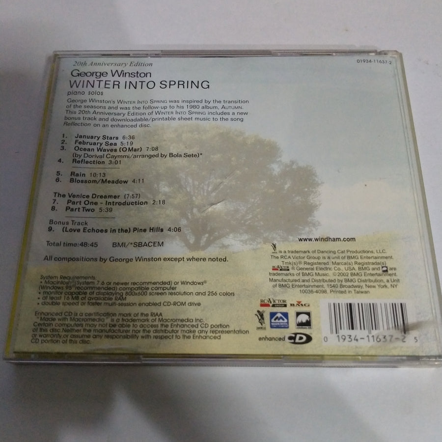 George Winston - Winter Into Spring (20th Anniversary Edition) (CD) (VG+)