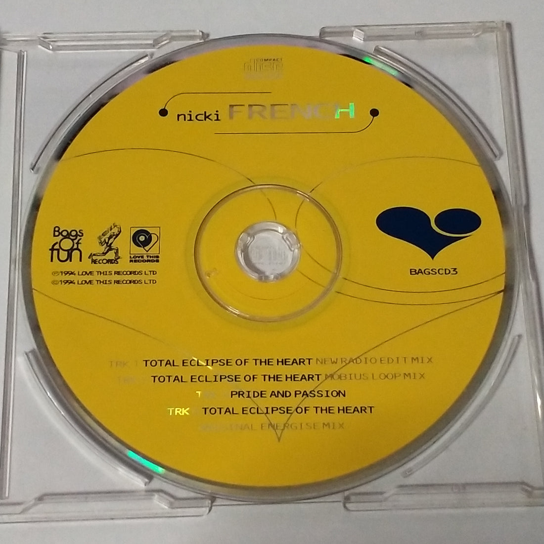 ซีดี Nicki French - Total Eclipse Of The Heart CD VG+