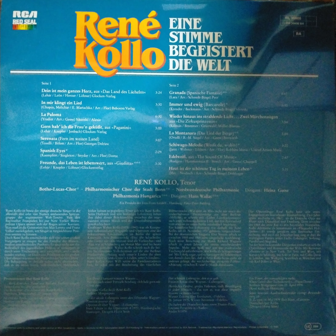 แผ่นเสียง René Kollo - Eine Stimme Begeistert Die Welt (Vinyl) (VG+)