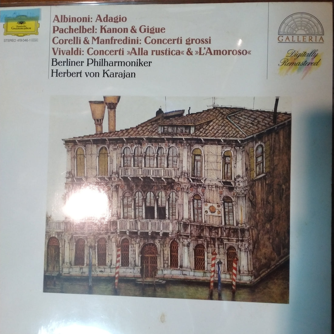 แผ่นเสียง Tomaso Albinoni, Arcangelo Corelli, Antonio Vivaldi, Johann Pachelbel, Francesco Manfredini / Herbert Von Karajan & Berliner Philharmoniker - Adagio / Kanon & Gigue / Concerti Grossi / Concerti "Alla Rustica" & "L'Amoroso" (Vinyl) (VG+)