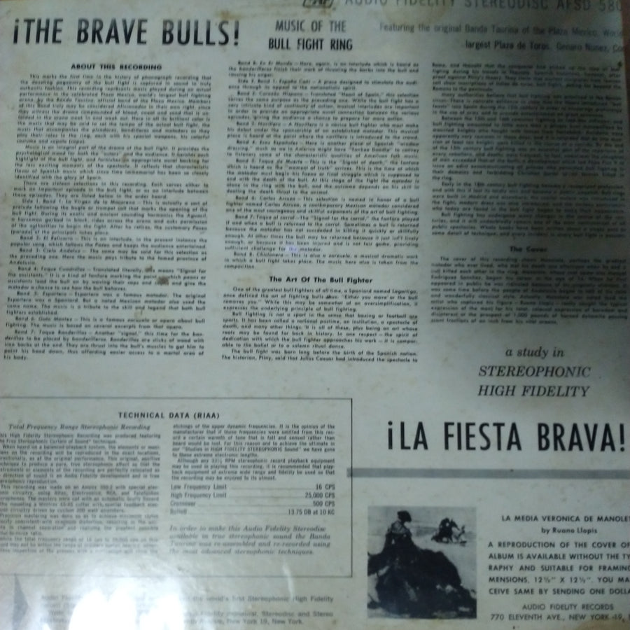 แผ่นเสียง Banda Taurina - The Brave Bulls! Music Of The Bull Fight Ring (Vinyl) (G)