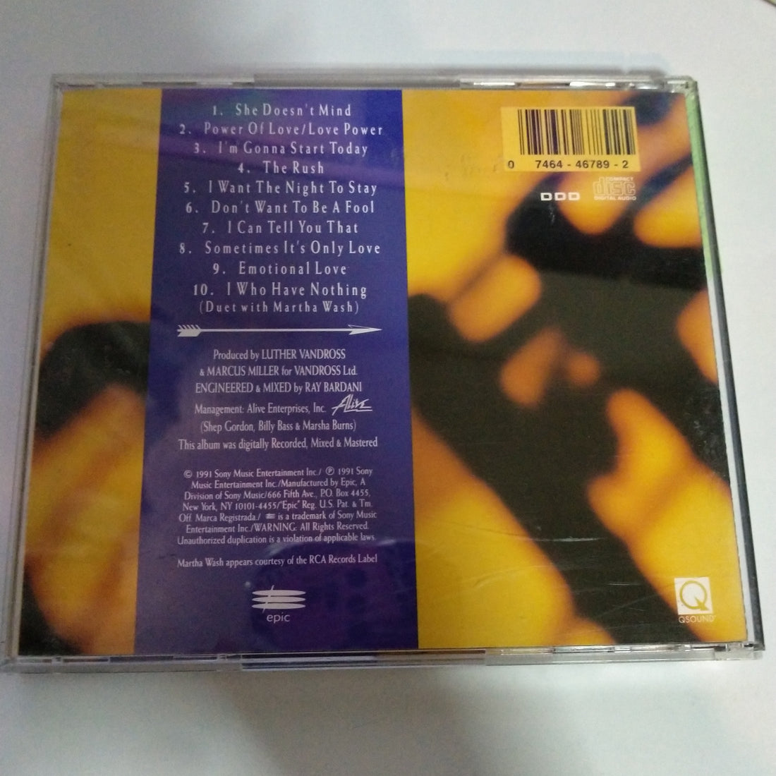 ซีดี Luther Vandross - Power Of Love (CD) (VG+)