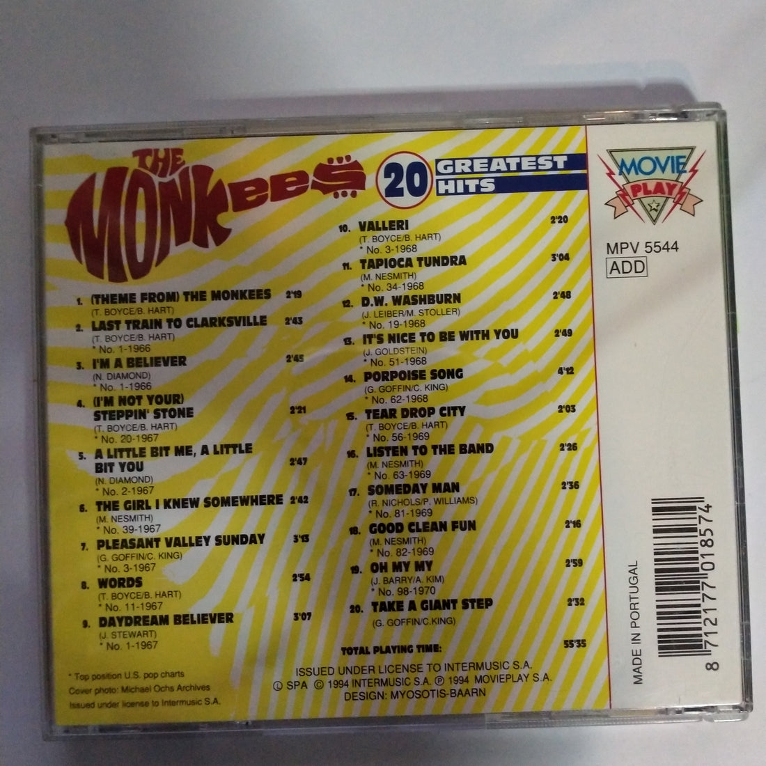 ซีดี The Monkees - 20 Greatest Hits (CD) (VG+)