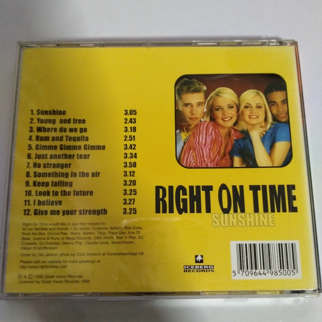 ซีดี Right On Time - Sunshine (CD) (VG+)