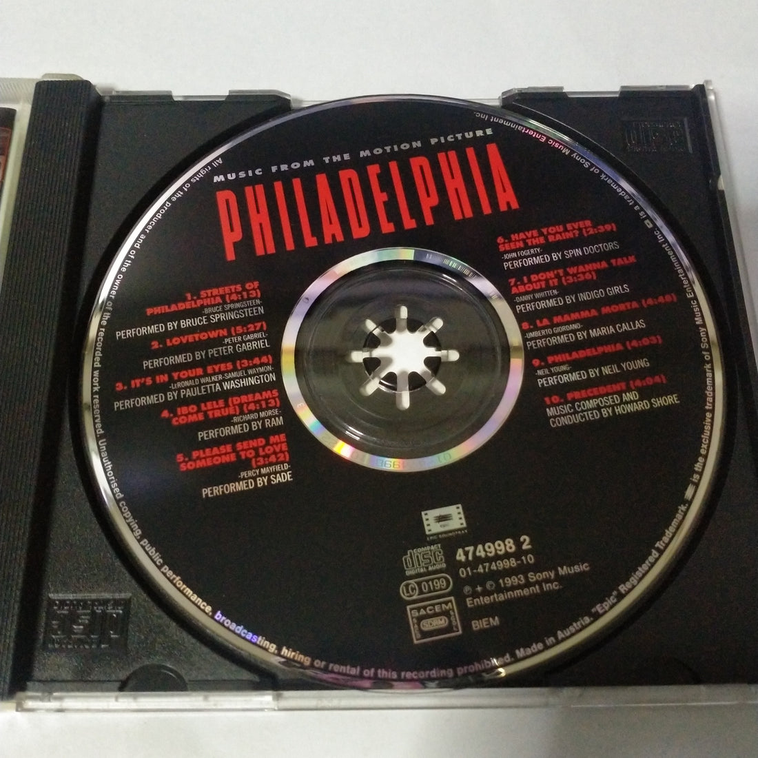 ซีดี Various - Philadelphia (Music From The Motion Picture) (CD) (VG+)