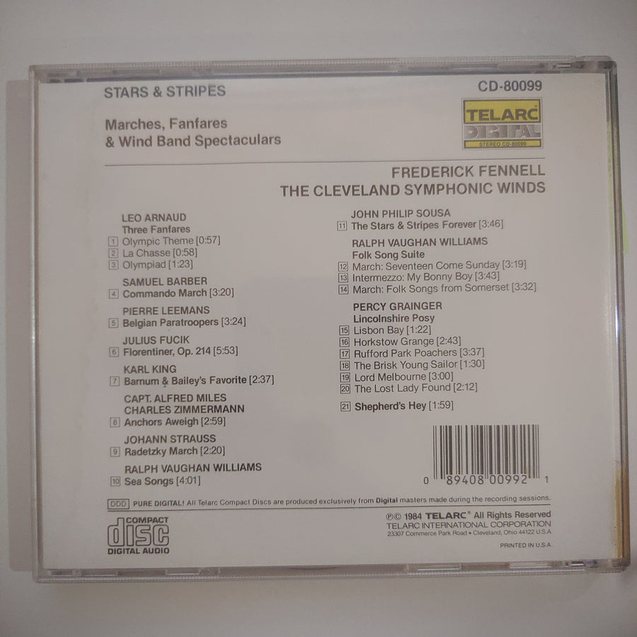 ซีดี Frederick Fennell / The Cleveland Symphonic Winds - Stars & Stripes - Fanfares, Marches & Wind Band Spectaculars CD VG+