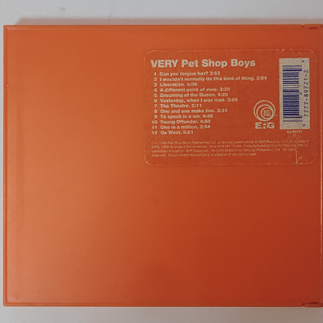 ซีดี Pet Shop Boys - Very (CD) (VG+)