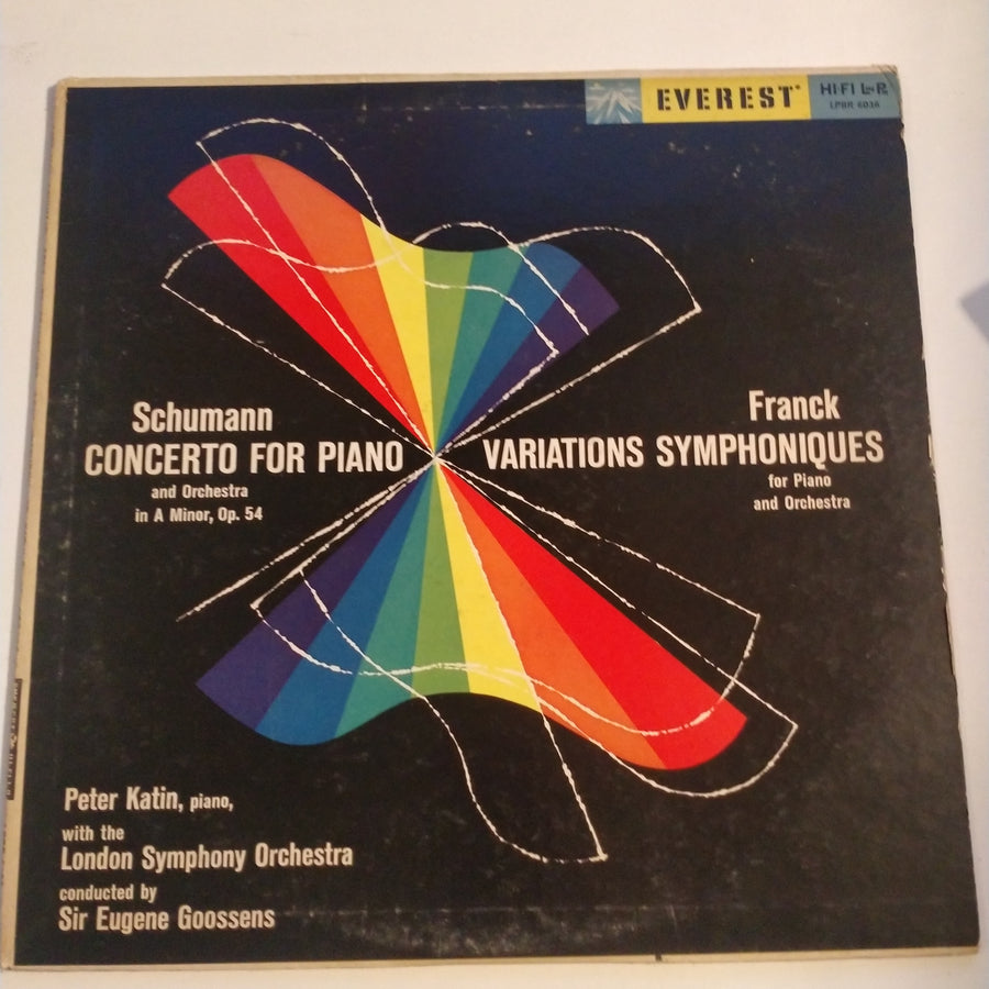 แผ่นเสียง Robert Schumann - César Franck / Peter Katin With The London Symphony Orchestra Conducted By Sir Eugene Goossens - Concerto For Piano And Orchestra In A Minor, Op. 54 / Variations Symphoniques For Piano And Orchestra Vinyl G+