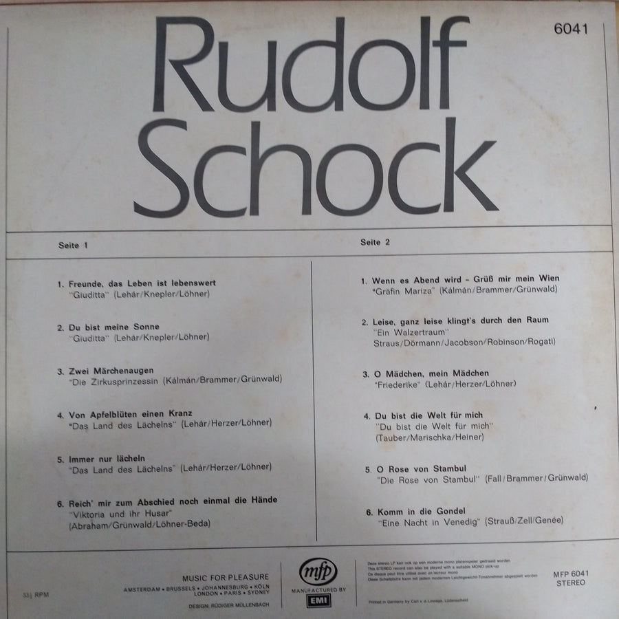 แผ่นเสียง Rudolf Schock - Rudolf Schock (Vinyl) (VG+)