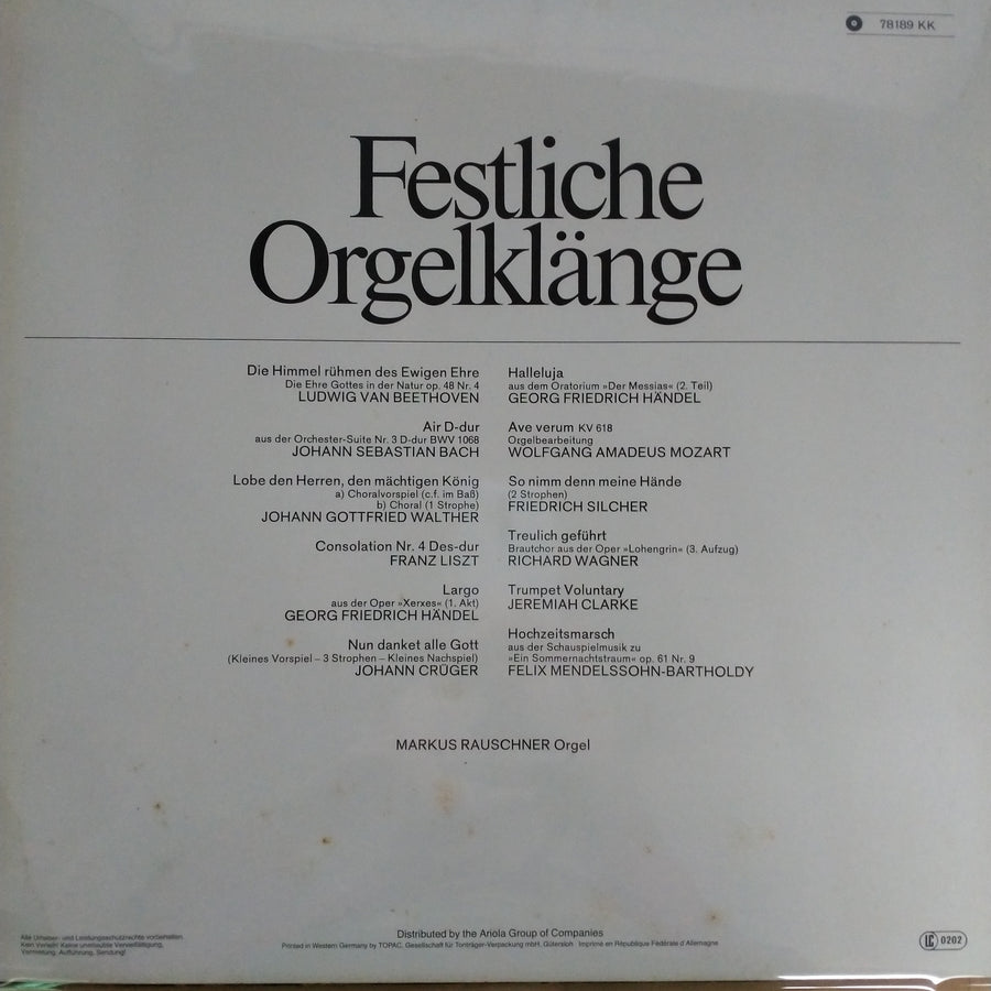 แผ่นเสียง Markus Rauschner - Festliche Orgelklänge (Vinyl) (VG+)