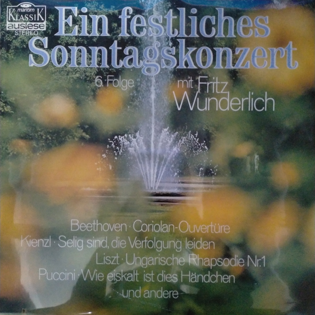แผ่นเสียง Fritz Wunderlich - Ein Festliches Sonntagskonzert 6. Folge Vinyl VG+