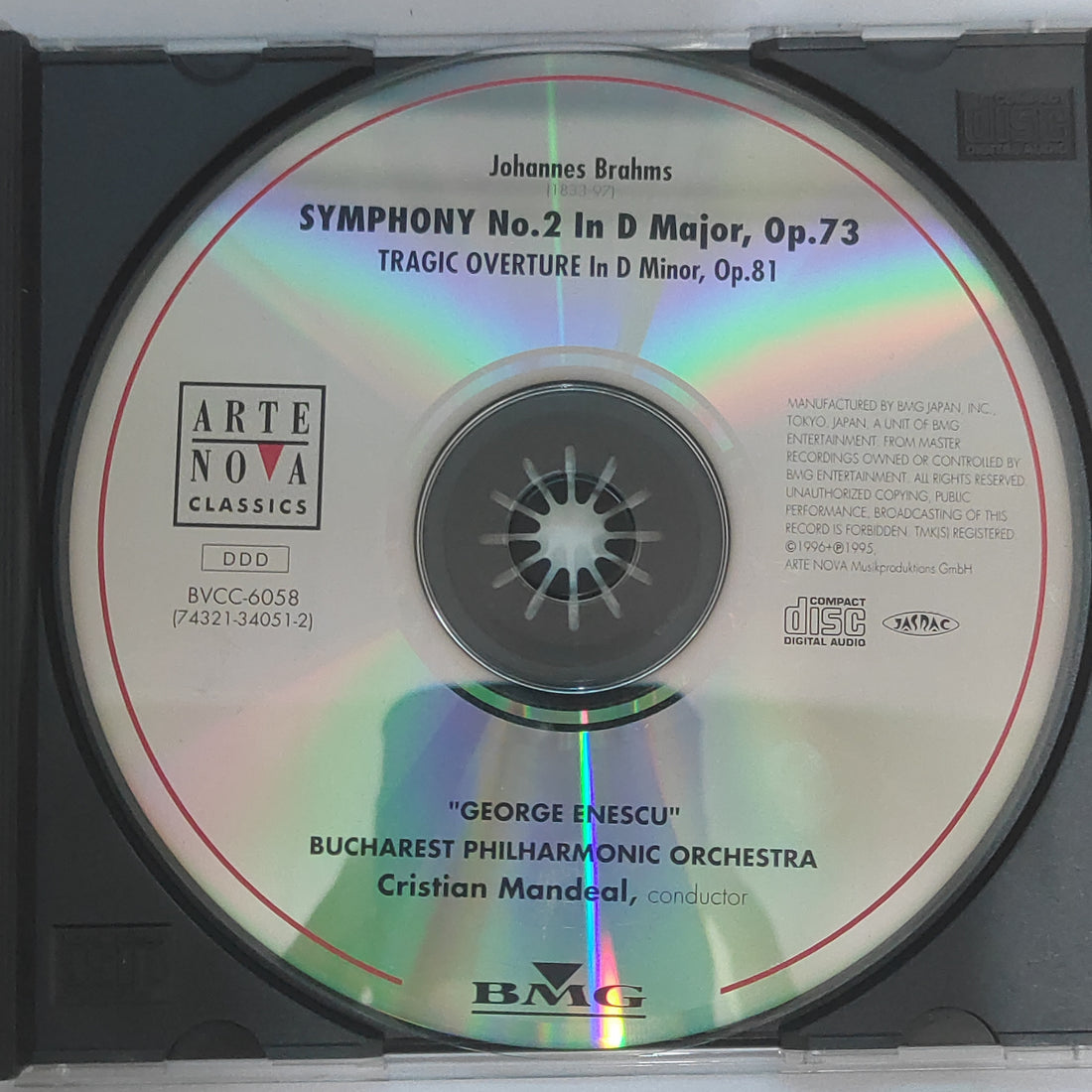 ซีดี Johannes Brahms - Symphony No.2 / Tragic Overture CD VG+