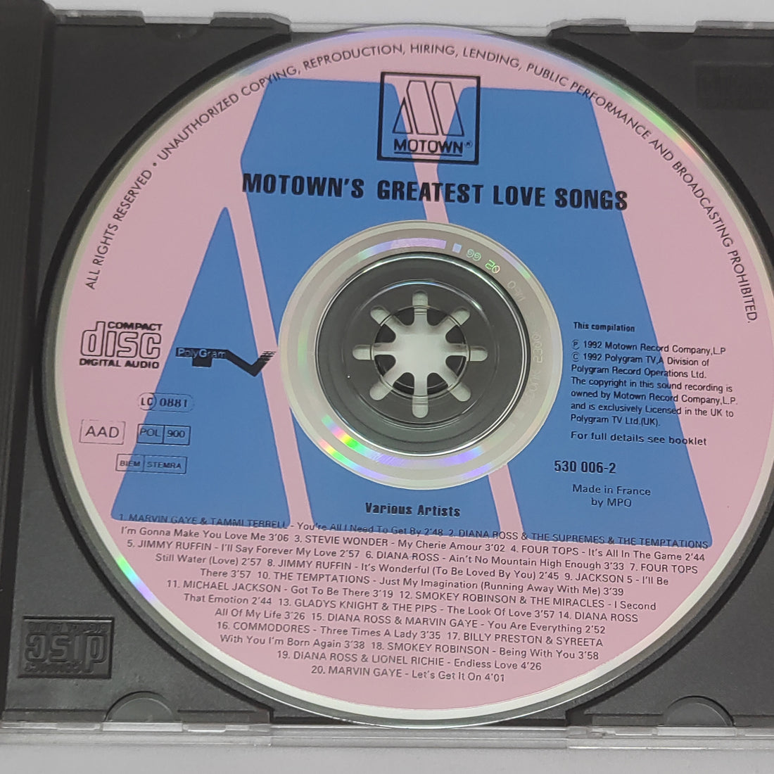 ซีดี Various - Motown's Greatest Love Songs CD VG+