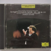 ซีดี Wolfgang Amadeus Mozart, Wiener Philharmoniker, James Levine  - Symphonien Nos. 25, 29 & 31 (CD) (VG+)