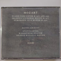 ซีดี Wolfgang Amadeus Mozart, Keith Jarrett, Stuttgarter Kammerorchester, Dennis Russell Davies - Piano Concertos K. 467, 488, 595 / Masonic Funeral Music K. 477 / Symphony In G Minor K. 550 (CD) (VG+) (2CDs)