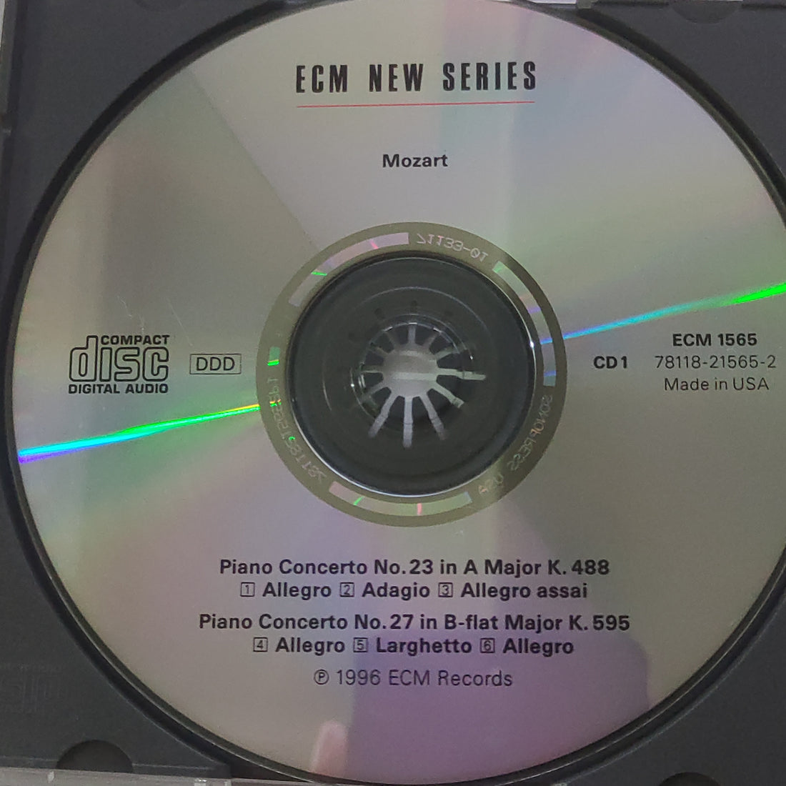 ซีดี Wolfgang Amadeus Mozart, Keith Jarrett, Stuttgarter Kammerorchester, Dennis Russell Davies - Piano Concertos K. 467, 488, 595 / Masonic Funeral Music K. 477 / Symphony In G Minor K. 550 (CD) (VG+) (2CDs)