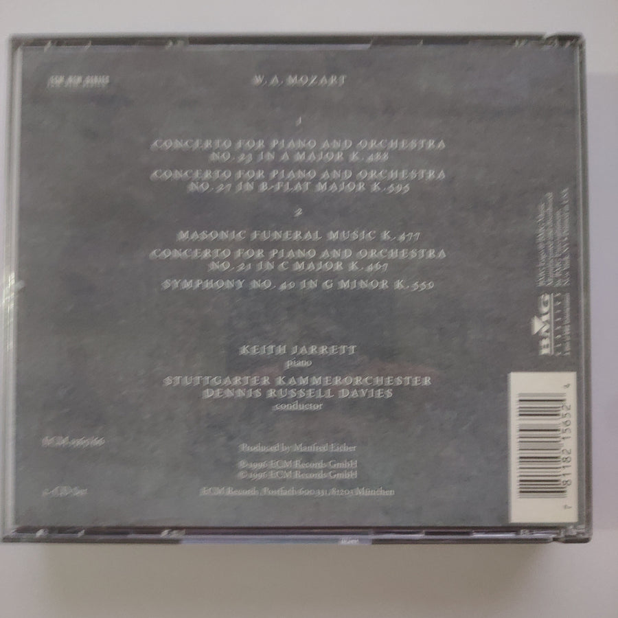 ซีดี Wolfgang Amadeus Mozart, Keith Jarrett, Stuttgarter Kammerorchester, Dennis Russell Davies - Piano Concertos K. 467, 488, 595 / Masonic Funeral Music K. 477 / Symphony In G Minor K. 550 (CD) (VG+) (2CDs)