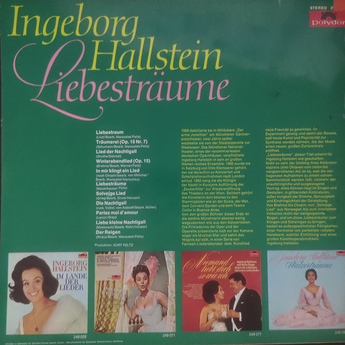 แผ่นเสียง Ingeborg Hallstein - Liebesträume (Vinyl) (VG+)