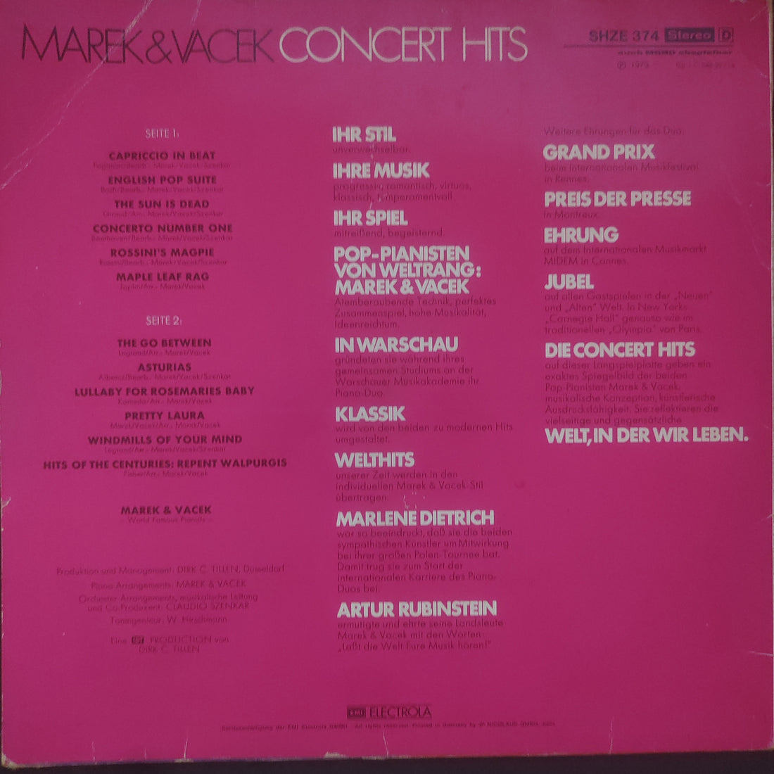 แผ่นเสียง Marek & Vacek - Concert Hits (Vinyl) (VG)