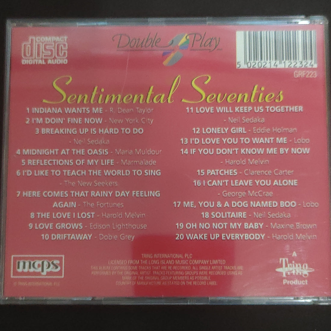 ซีดี Various - Sentimental Seventies (CD) (VG+)