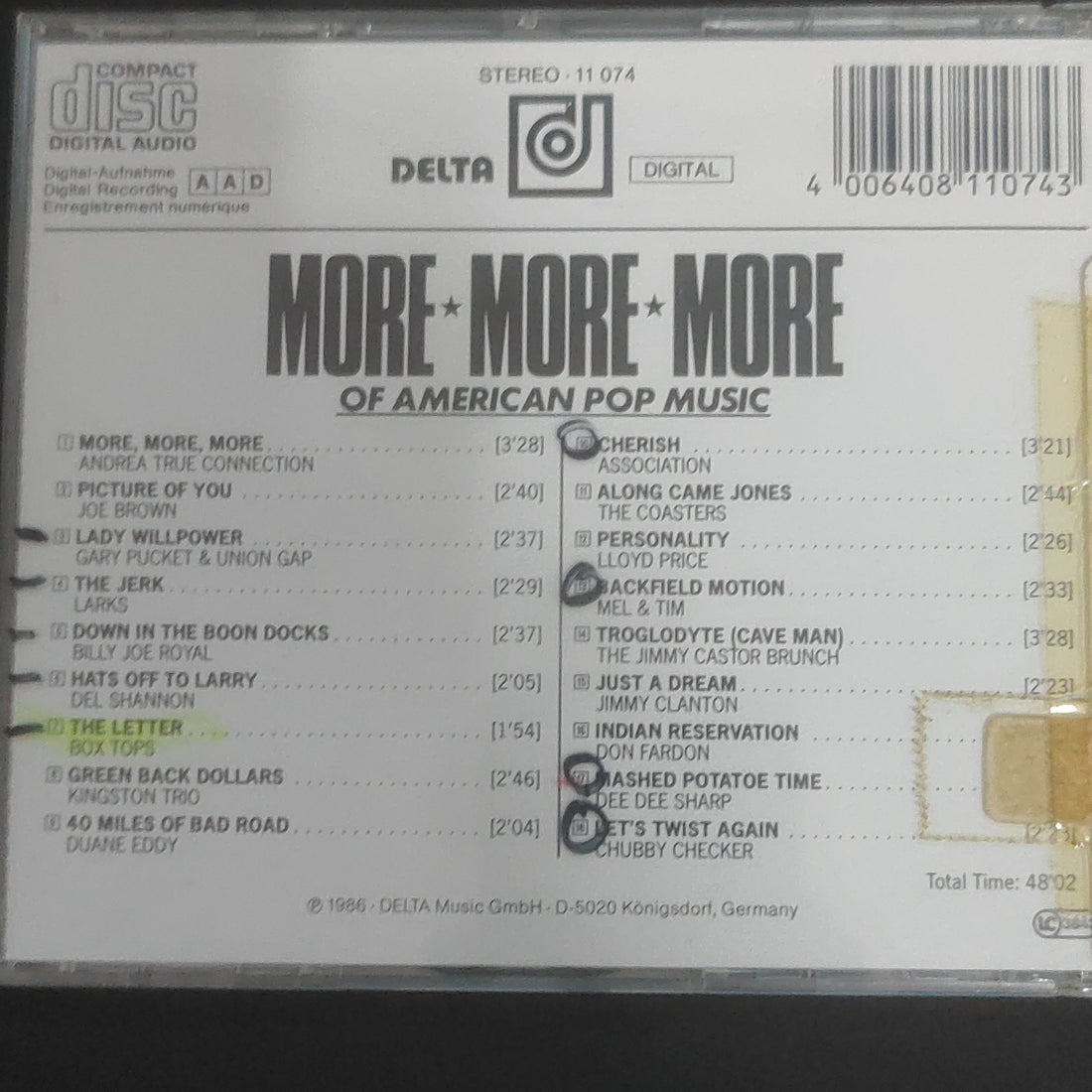 ซีดี Various - More More More Of American Pop Music (CD) (VG+)