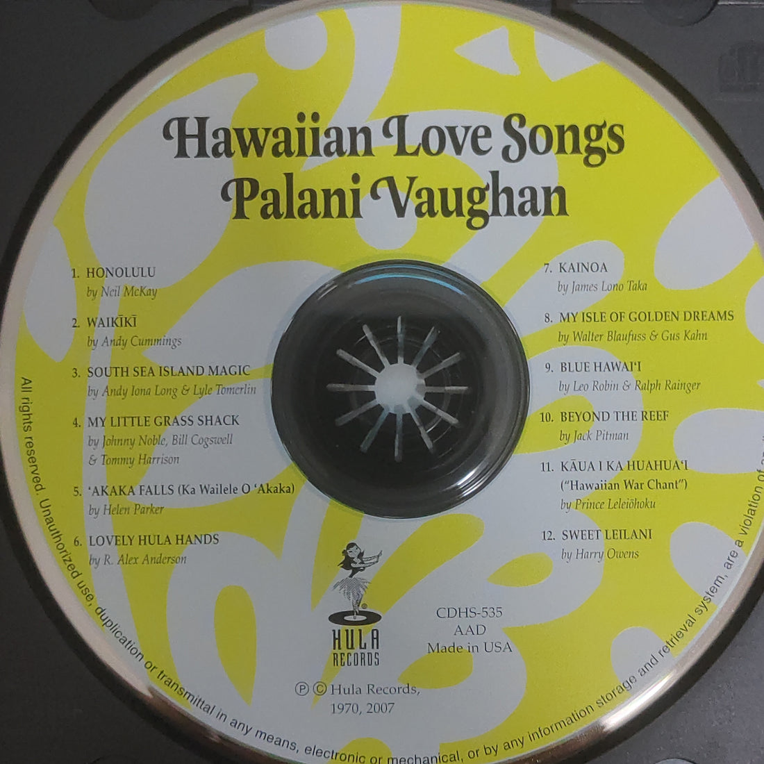 ซีดี Palani Vaughan - Hawaiian Love Songs (CD) (VG+)