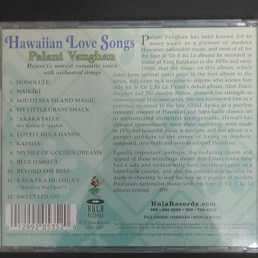 ซีดี Palani Vaughan - Hawaiian Love Songs (CD) (VG+)