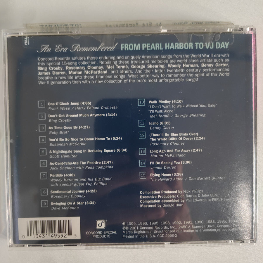 ซีดี Various - An Era Remembered: From Pearl Harbor To VJ Day (CD) (VG+)