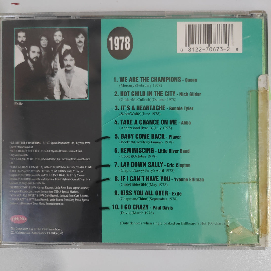 ซีดี Various - Billboard Top Hits - 1978 (CD) (VG)