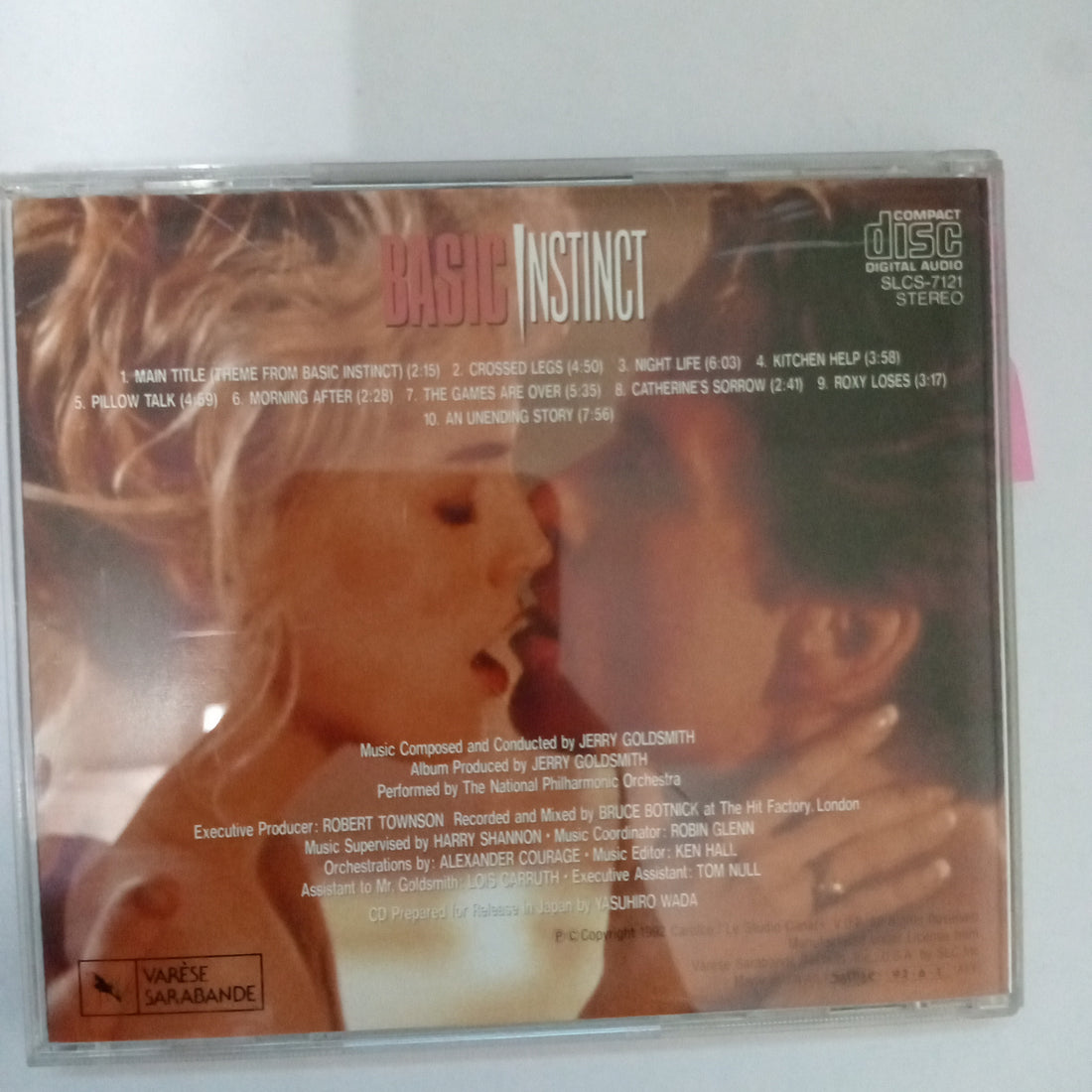 Jerry Goldsmith - 氷の微笑 = Basic Instinct (Original Motion Picture Soundtrack) (CD) (VG+)