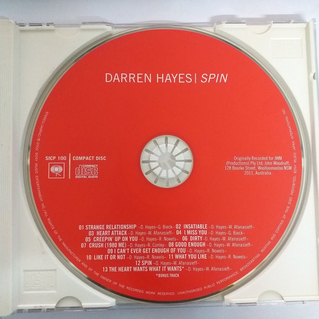 ซีดี Darren Hayes - Spin (CD) (VG+)