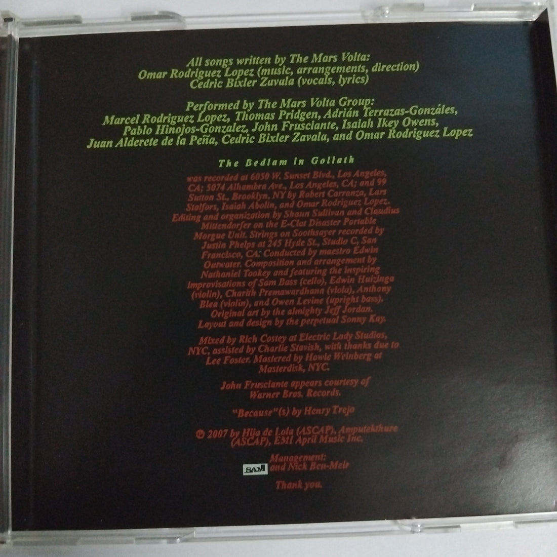 ซีดี The Mars Volta - The Bedlam In Goliath (CD) (NM or M-)