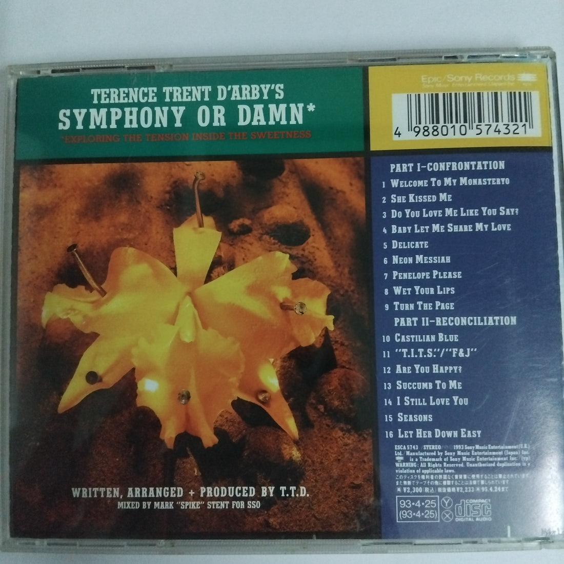 ซีดี Terence Trent D'Arby = Terence Trent D'Arby - Terence Trent D'Arby's Symphony Or Damn* = テレンス・トレント・ダービーSymphony Or Damn (CD) (NM or M-)