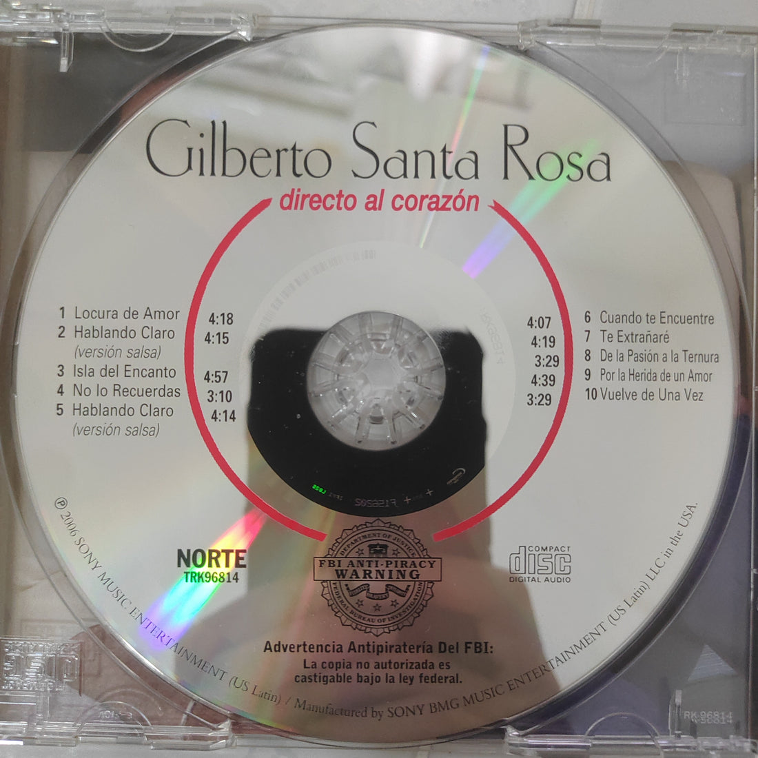 ซีดี Gilberto Santa Rosa - Directo Al Corazón CD VG+