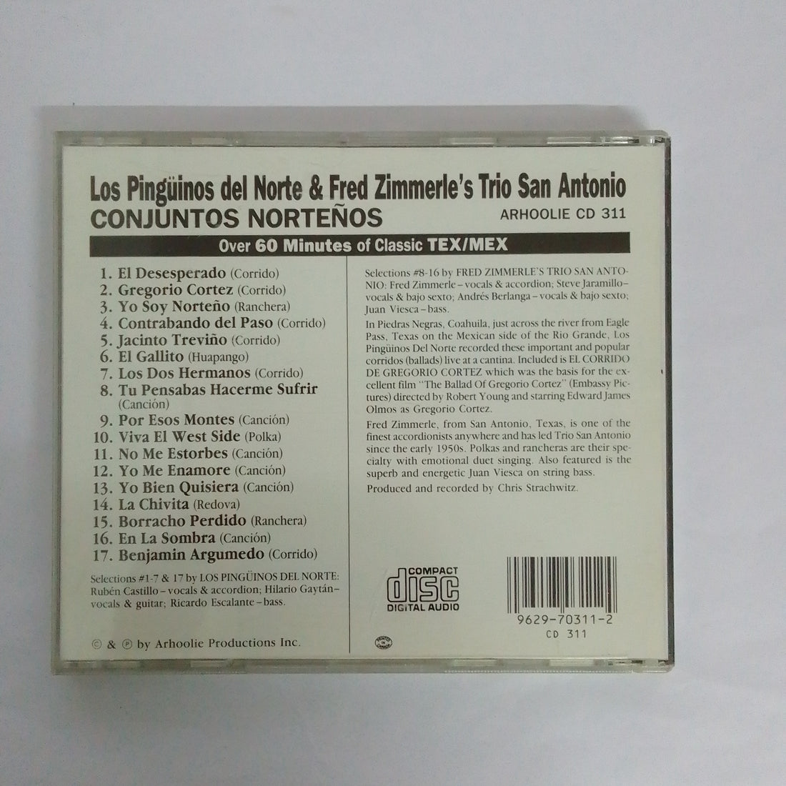 ซีดี Los Pingüinos Del Norte, Fred Zimmerle Y Su Trio San Antonio - Conjuntos Norteños CD NM or M-