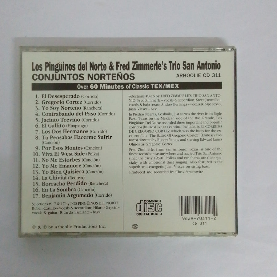 ซีดี Los Pingüinos Del Norte, Fred Zimmerle Y Su Trio San Antonio - Conjuntos Norteños CD NM or M-