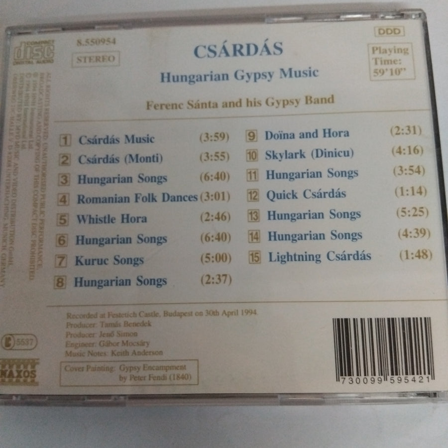 ซีดี Ifj. Sánta Ferenc És Cigányzenekara - Csárdás (Hungarian Gypsy Music) (CD) (VG+)