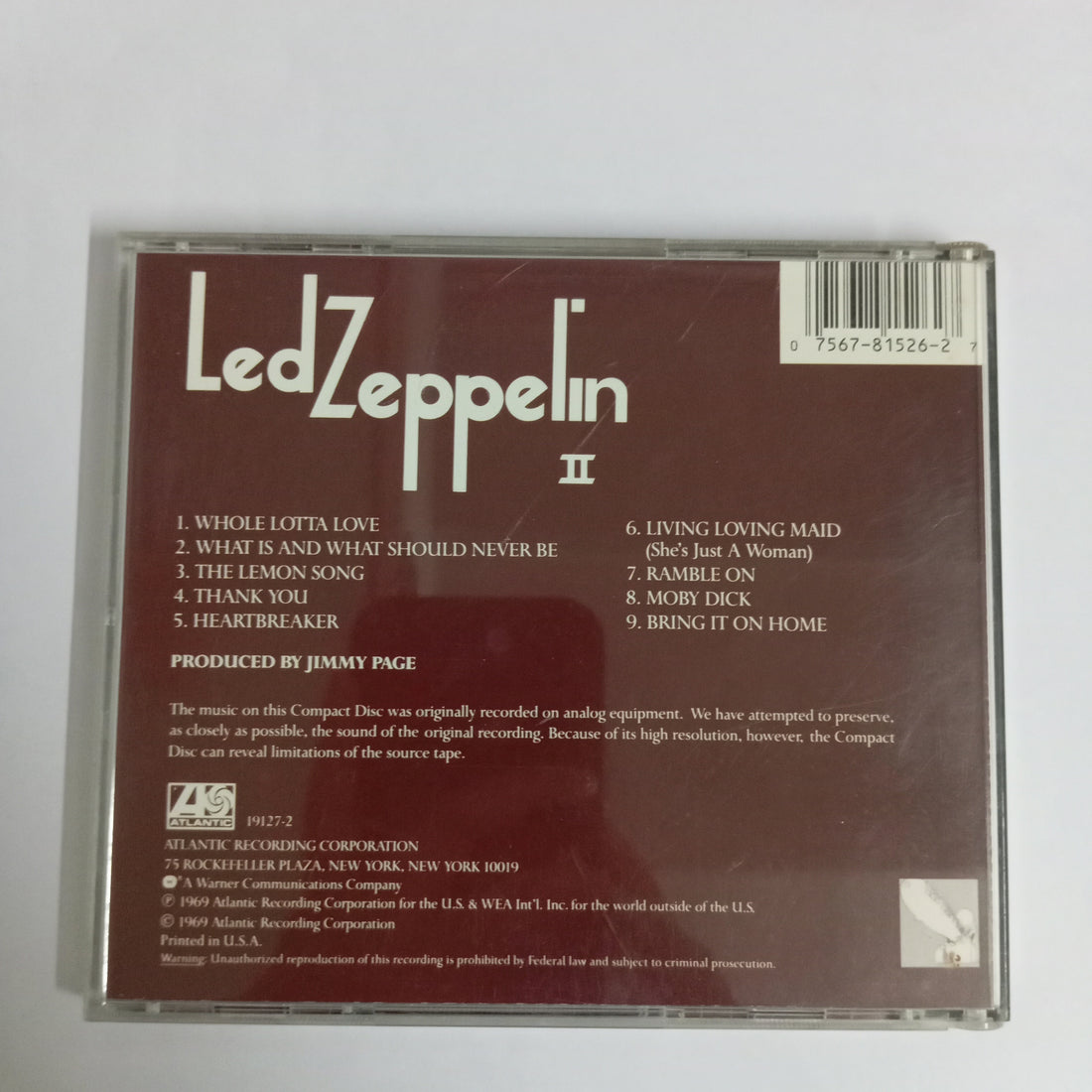 Led Zeppelin - Led Zeppelin II (CD) (VG+)