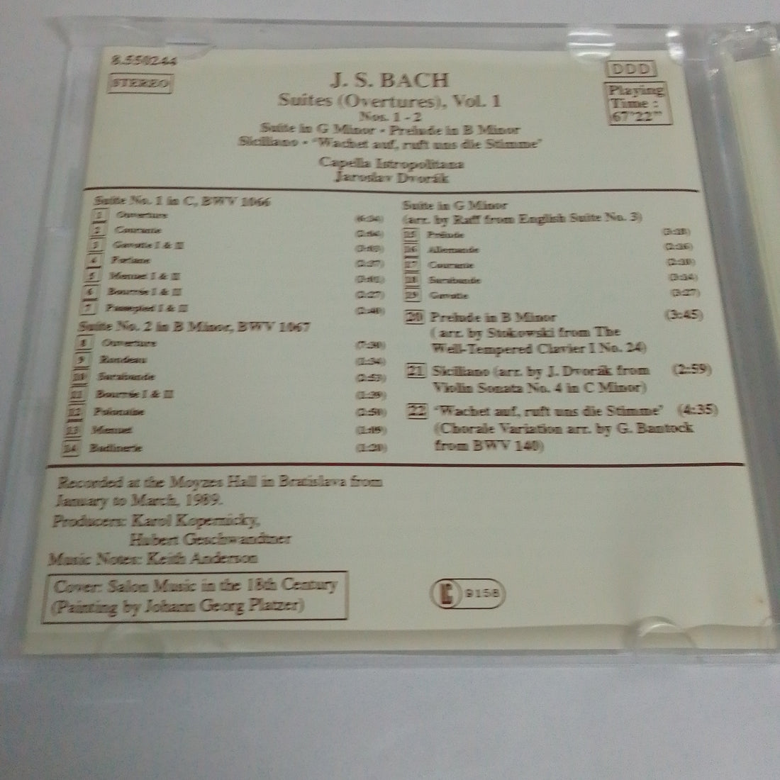 ซีดี Johann Sebastian Bach - Suites (Overtures), Vol. 1 (CD) (VG+)