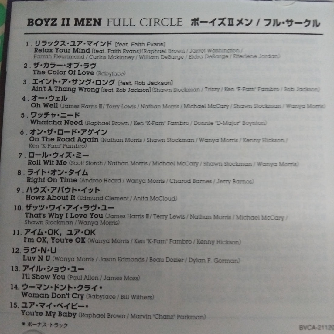 ซีดี Boyz II Men - Full Circle (CD) (G+)