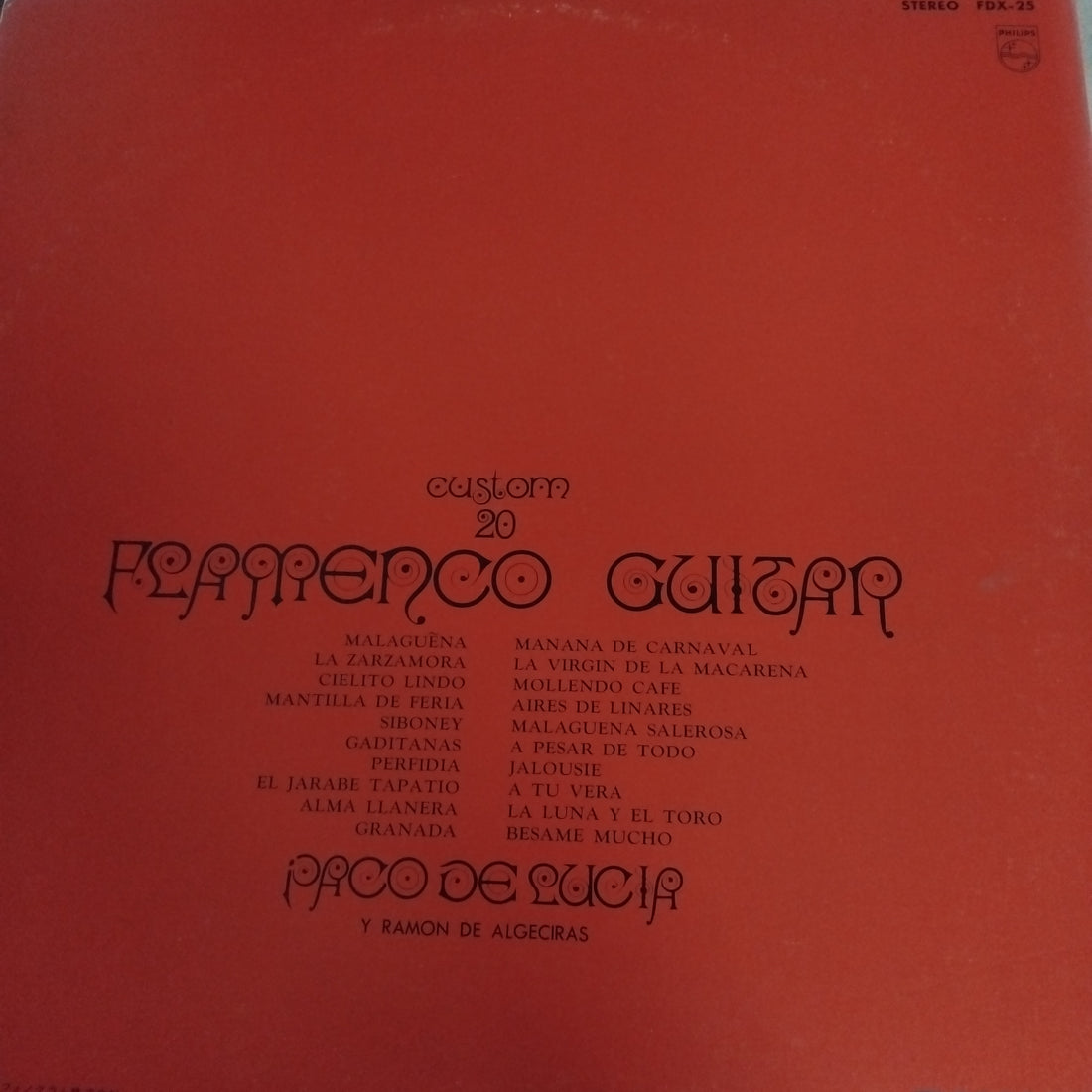 แผ่นเสียง Paco De Lucía, Ramón De Algeciras - Flamenco Guitar Custom 20 (Vinyl) (VG+)